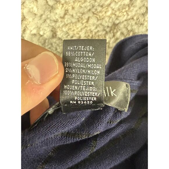 August Silk Size XL Semi Sheer Casual Open Front Cardigan Sweater Blue - Picture 6 of 7